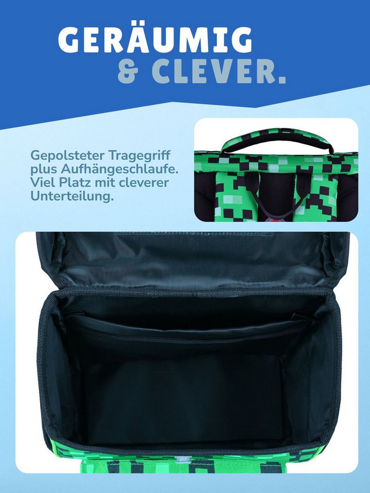 Familando Schulranzen Basic Plus 1.-4. Klasse ergonomisch, leicht, Volumen 15 Liter (Set, 10-tlg., inkl. Sporttasche und Schultüte / Zuckertüte 85cm), Gamer Pix – Bild 4 von 5