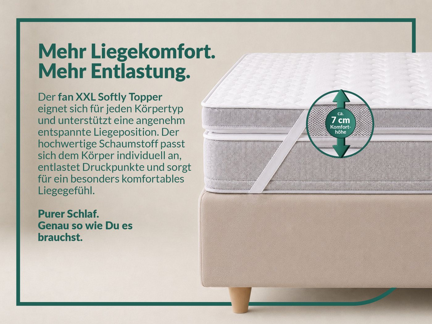 fan, Topper Softly XXL Plus, Topper 90x200, 140x200 cm und weitere Größen, 7 cm hoch, Kaltschaum, Kundenliebling, über 1500 positive Bewertungen >Made in German – Bild 5 von 5