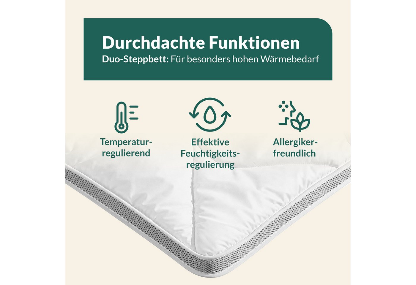 fan Microfaserbettdecke Climacontrol® II, Bettdecken für den Winter, Made in Germany, Füllung: 100% Polyester, Bezug: 100% Baumwolle, Bettdecke 135x200 cm, 155x – Bild 5 von 5