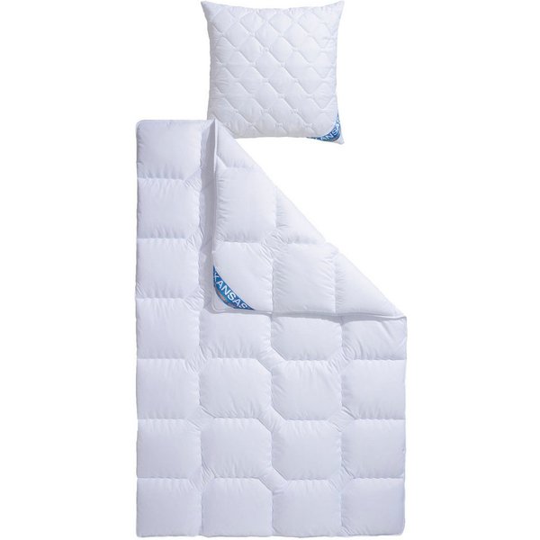 fan Microfaserbettdecke + Kopfkissen Kansas, 2tlg.-Set mit Kissen 80x80 cm, Füllung: Markenhohlfaser »EUROfill« (Bettdecke), Bezug: Microfaser mit Peach-touch (
