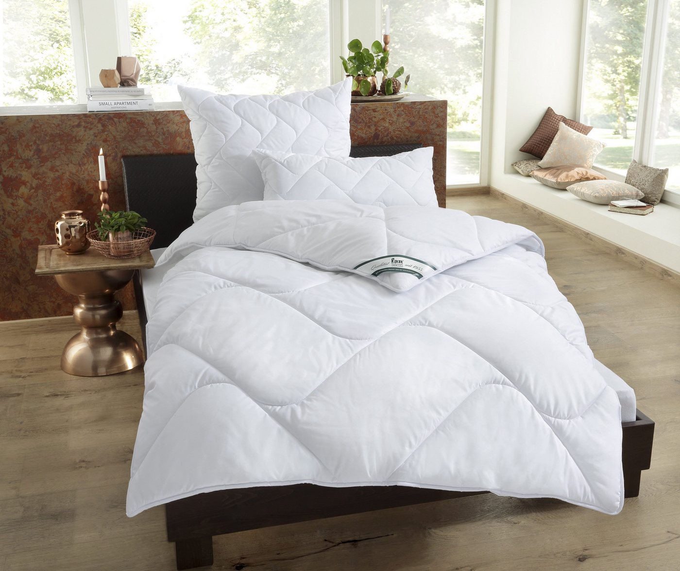 fan Microfaserkissen Microfaser kochfest, Kopfkissen ist made in Germany, Füllung: 100% Polyester, Bezug: 100% Polyester, Seitenschläfer, Bauchschläfer, Rückens – Bild 4 von 4