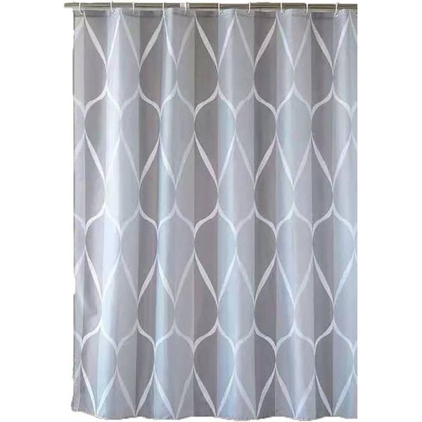 Fanci Home Duschvorhang Wassertropf Polyester Anti-Schimmel Textil wasserdicht (Schimmelresistent Wasserabweisend), Anti-Bakteriell Waschbar inklusive Ringe Dus