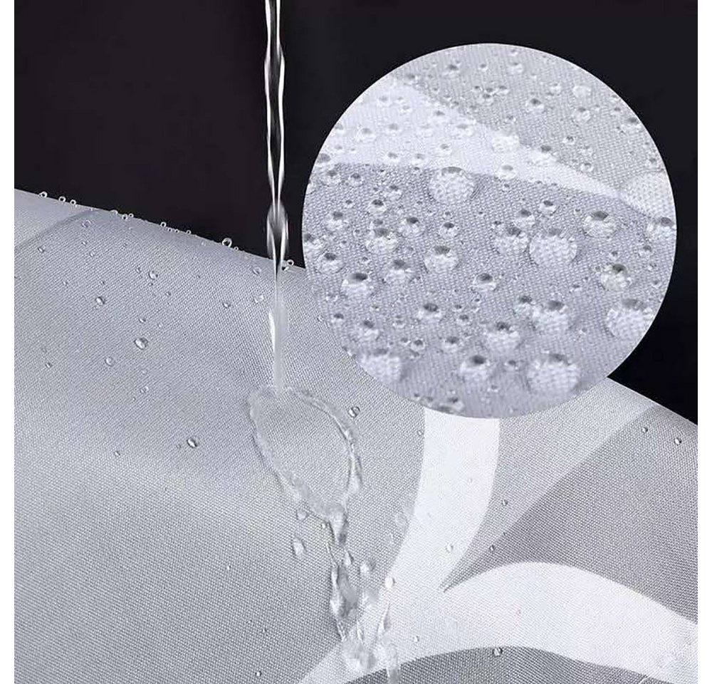 Fanci Home Duschvorhang Wassertropf Polyester Anti-Schimmel Textil wasserdicht (Schimmelresistent Wasserabweisend), Anti-Bakteriell Waschbar inklusive Ringe Dus – Bild 3 von 5