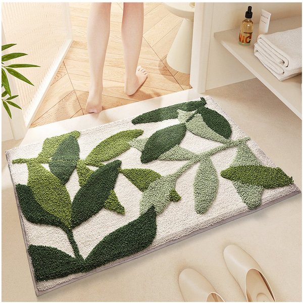 FANNOU Badematte saugfähige Badematte mit weichem Plüschflor und TPR-Rückseite, rutschhemmend beschichtet, Polyester, 40x60cm, maschinenwaschbare, Badematte für