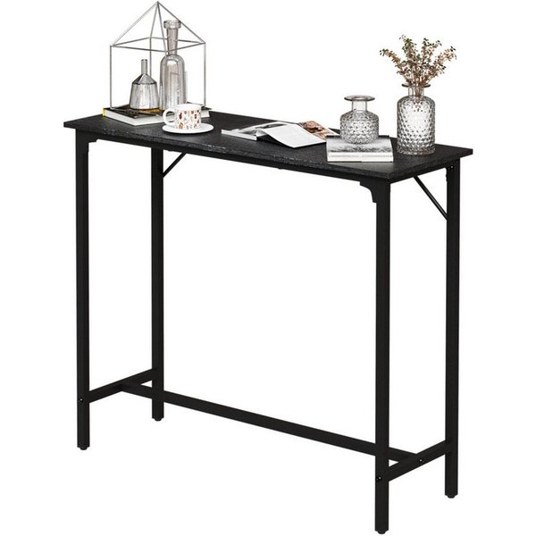 FANNOU Bartisch Küchentisch, Küchentresen, rechteckiger Stehtisch Metallgestell, einfacher Aufbau, MDF-Oberseite & Metallgestell, für Küchen-/Bartheke