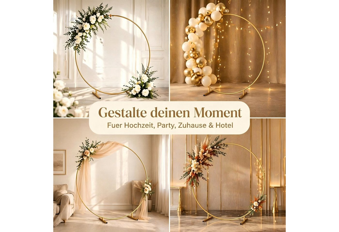 FANNOU Fensterdekoration Ballonbogenständer, goldener Ständer, Rahmen, Hochzeit – Bild 4 von 5