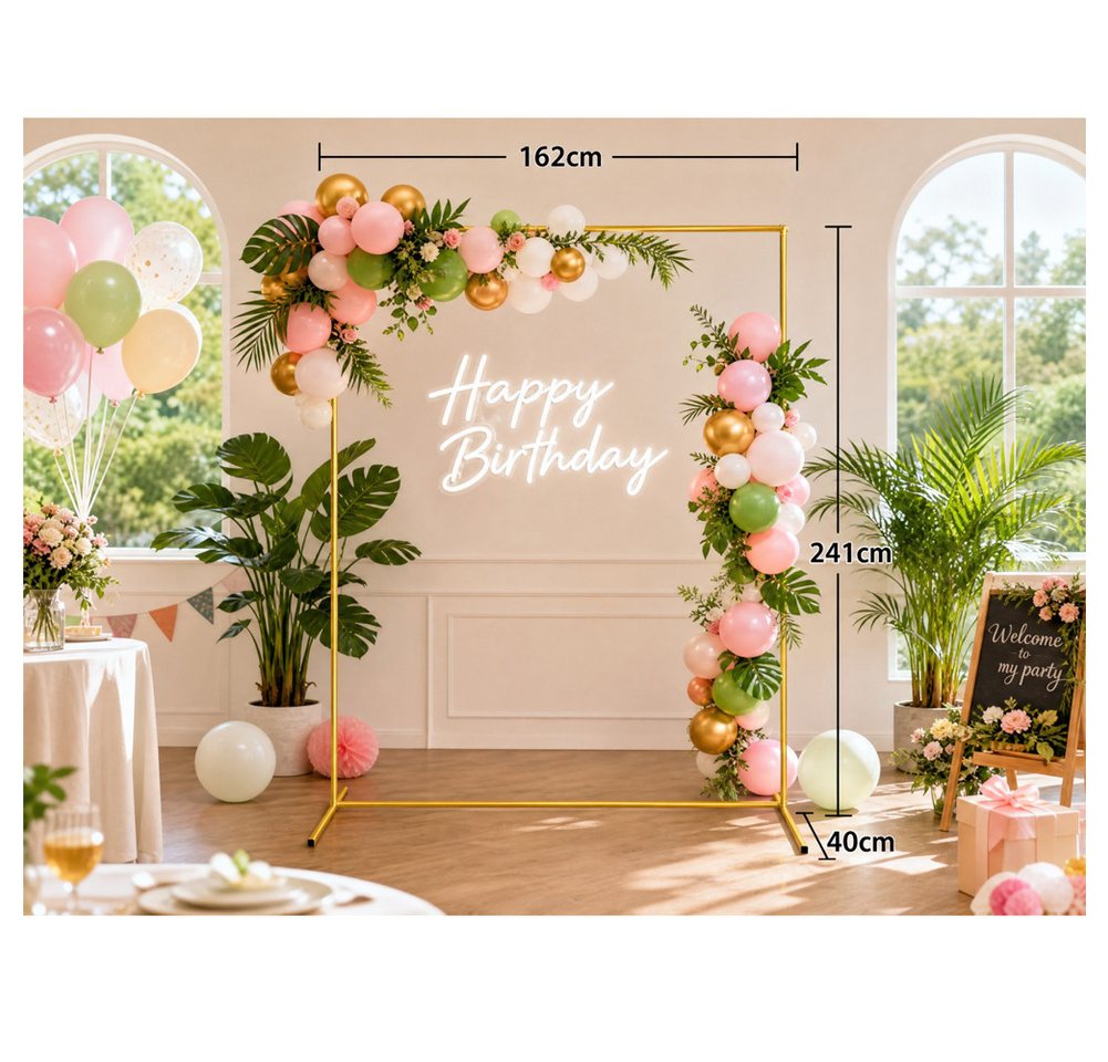 FANNOU Fensterdekoration Ballonbogenständer mit Ständer, 2,4 x 1,6 m (HxB), für Geburtstagsfeiern, Babypartys und Hochzeit – Bild 5 von 5