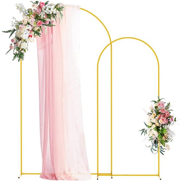 FANNOU Fensterdekoration Hochzeitsbogen, 2er Set Bogen Hintergrund Stand Gold für Dekoration, für Geburtstagsparty, Hochzeitszeremonie, Babyparty, Abschlussfeie