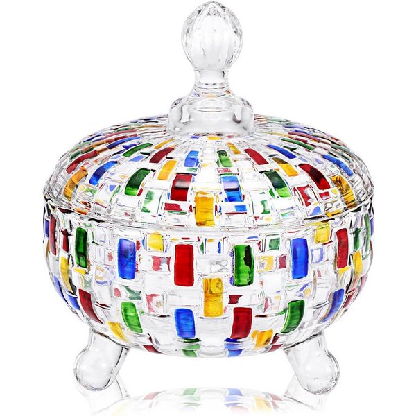 FANNOU Vorratsglas Handbemalte Glasbehälter mit Deckel Bunte Keksdose, (1-tlg., 1 x Vorratsglas), dekorativ und praktisches