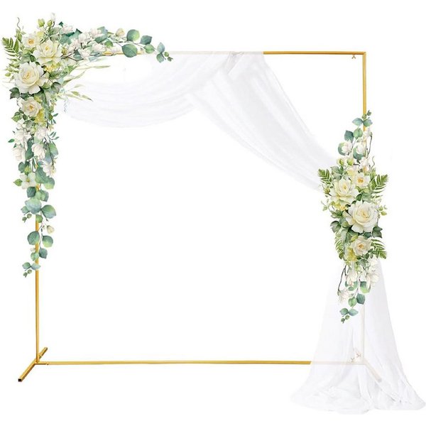 FANNOU Wabendekoration Hochzeitsbogen Hintergrund Ständer, Eckig Ballonbogen Gold, Metall Traubogen Hochzeit, Ballonbogen, Hochzeit, Geburtstags, Partys