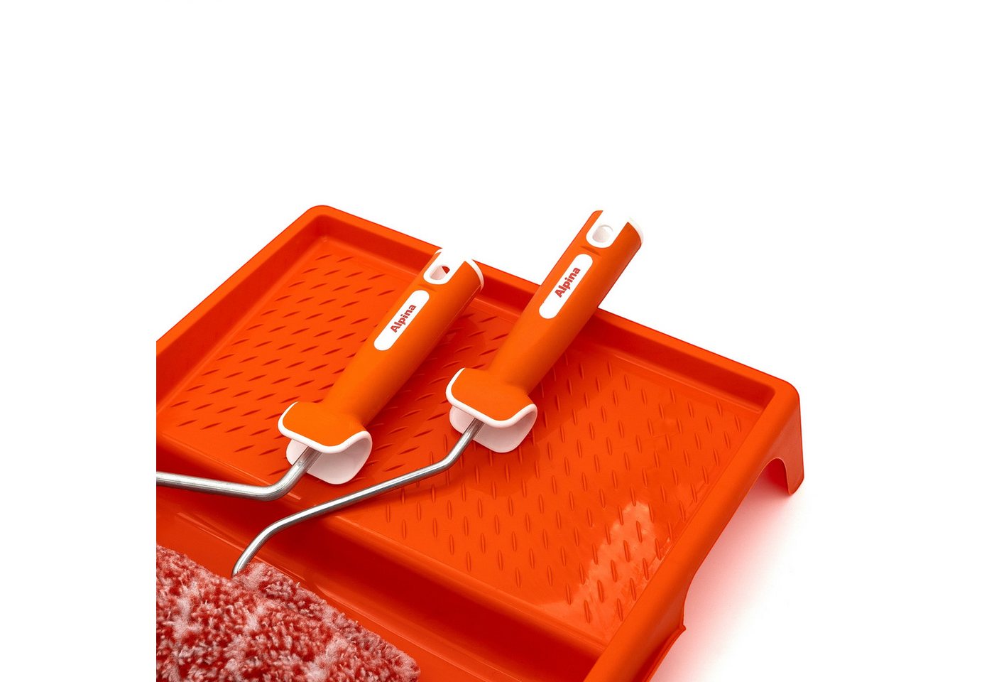 Alpina Farbroller Alpina Roller Set- inkl. Farbwanne (1-St., Alpina Zubehör), Wiederverwendbares Malerset mit Rillen, ideal für Alpina Produkte – Bild 2 von 3