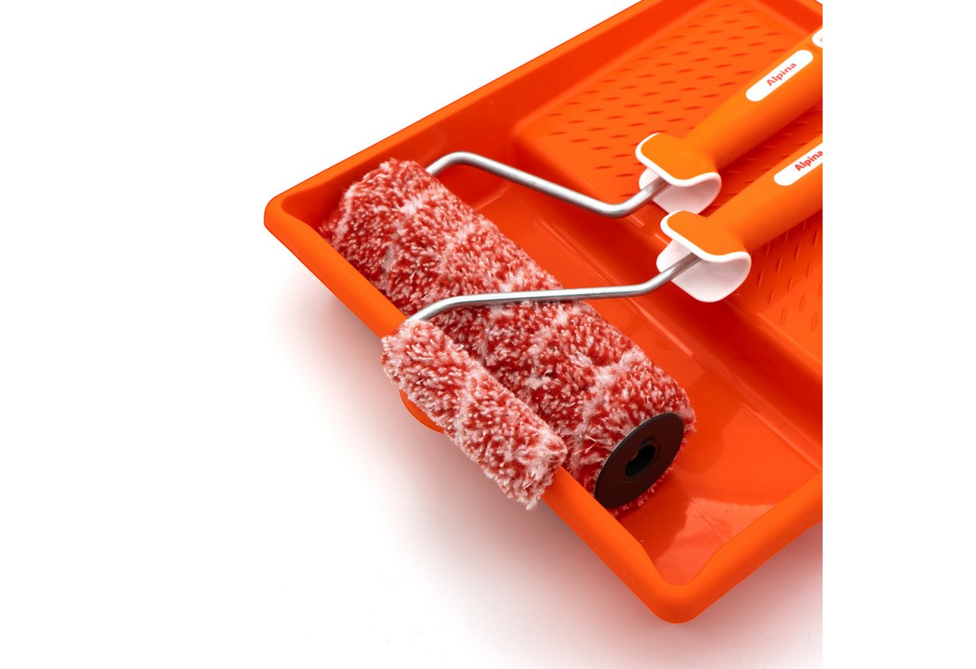 Alpina Farbroller Alpina Roller Set- inkl. Farbwanne (1-St., Alpina Zubehör), Wiederverwendbares Malerset mit Rillen, ideal für Alpina Produkte – Bild 3 von 3
