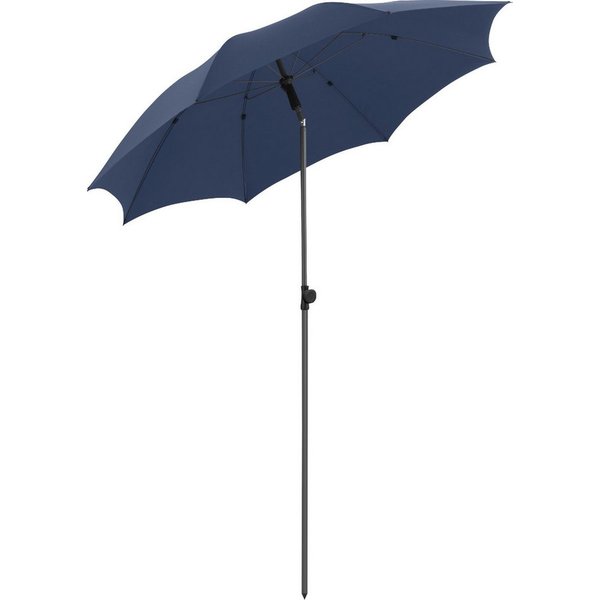 FARE Sonnenschirm M, Ø 180 cm, Titan-Finish, UPF 50+, höhenverstellbar, knickbar, Fiberglasschienen, Tragefutteral