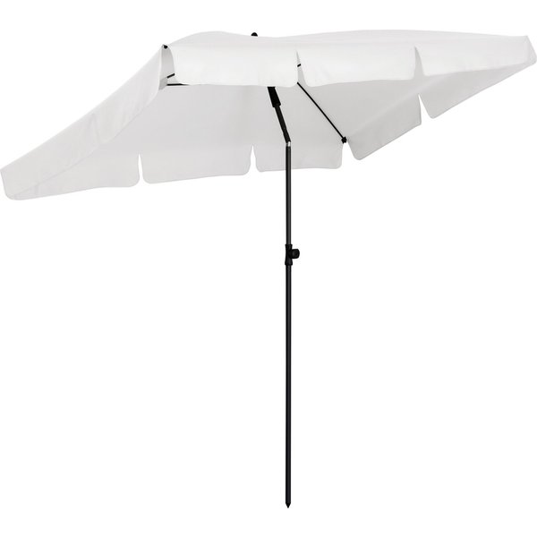 FARE Sonnenschirm R, höhenverstellbar, 200 x 122 cm, Rechteckig, UPF 50+, knickbar, Fiberglas, Volant, Tragefutteral