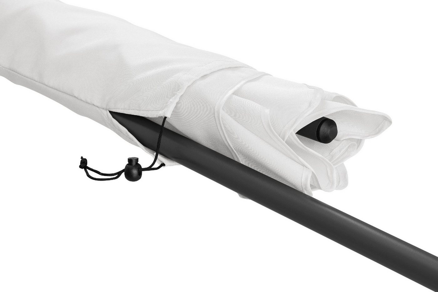 FARE Sonnenschirm R, höhenverstellbar, 200 x 122 cm, Rechteckig, UPF 50+, knickbar, Fiberglas, Volant, Tragefutteral – Bild 4 von 5
