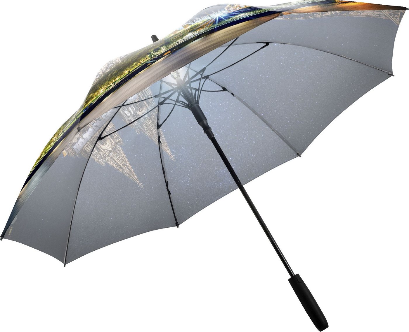 FARE Stockregenschirm Allover Xpress, Köln-Motiv, Auf-Automatik, LED-Licht, Windproof-PLUS, Fiberglas, Softgriff, Korrosionsschutz – Bild 3 von 5