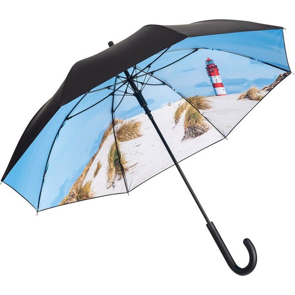 FARE Stockregenschirm Impressions Leuchtturm-Design, Auf-Automatik, Windproof-PLUS, Fiberglasschienen, Soft-Touch-Griff, Korrosionsschutz