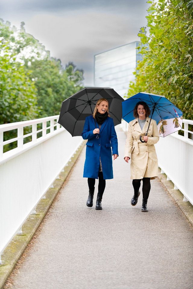 FARE Stockregenschirm Impressions Leuchtturm-Design, Auf-Automatik, Windproof-PLUS, Fiberglasschienen, Soft-Touch-Griff, Korrosionsschutz – Bild 5 von 5