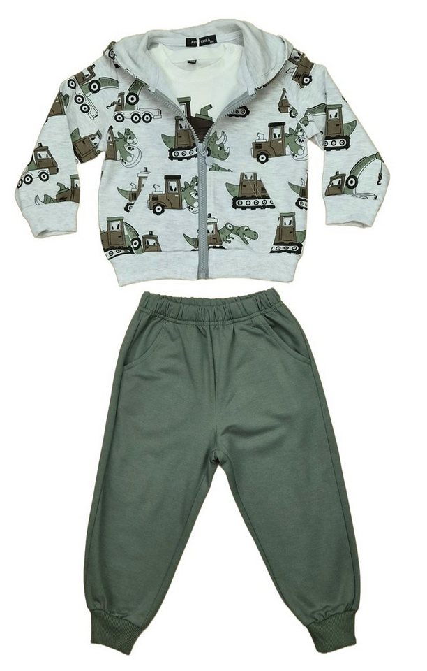Fashion Boy Shirt, Hose & Jäckchen 3-teiliges Set mit Kapuzenjacke, Langarmshirt & Jogginghose JF2336 (Set, Kapuzenjacke, Langarmshirt & Jogginghose) – Bild 4 von 5
