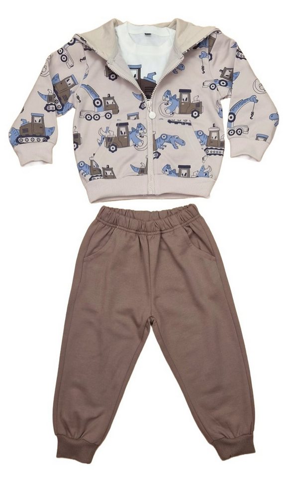 Fashion Boy Shirt, Hose & Jäckchen 3-teiliges Set mit Kapuzenjacke, Langarmshirt & Jogginghose JF2336 (Set, Kapuzenjacke, Langarmshirt & Jogginghose) – Bild 4 von 5
