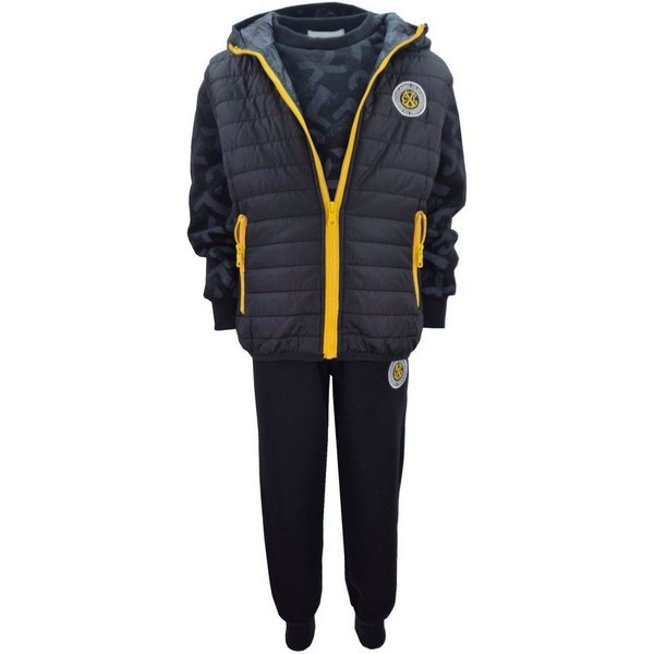 Fashion Boy Sweatanzug Freizeitset mit Weste, Kapuzen Jacke, Sweatshirt + Jogginghose, JF014