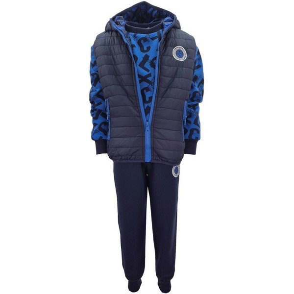 Fashion Boy Sweatanzug Freizeitset mit Weste, Kapuzen Jacke, Sweatshirt + Jogginghose, JF014