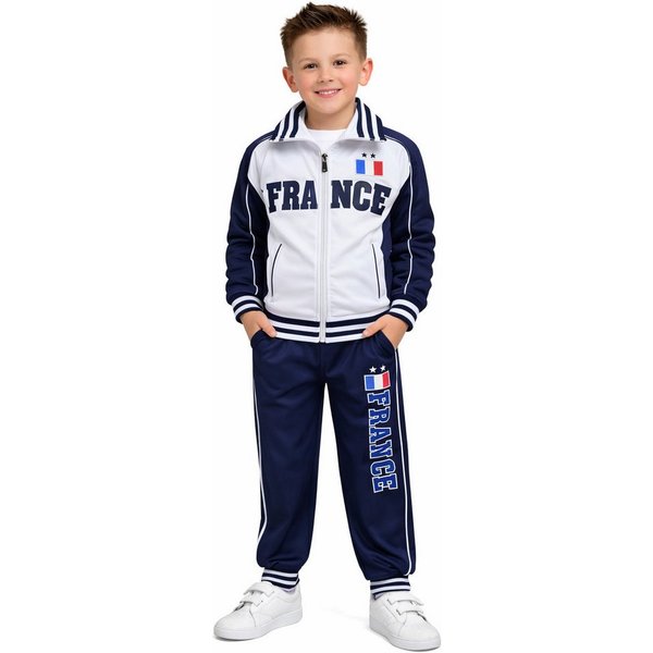 Fashion Boy Trainingsanzug Frankreich Trainingsanzug Freizeitanzug Jogginganzug JF5e (Set, Jacke + Hose)