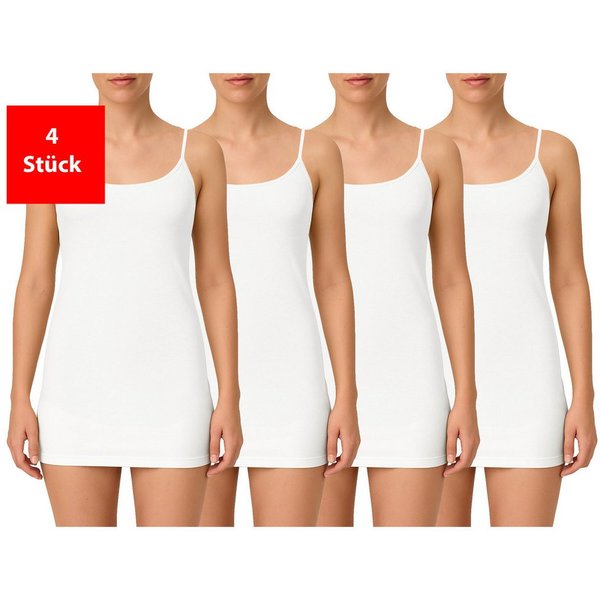 Fashionschmiede Spaghettitop Damen Unterhemd aus 100 % Baumwolle im praktischen 2er & 4er Pack (Packung, 4-tlg., 2er Pack) Weiche Baumwollqualität im praktische