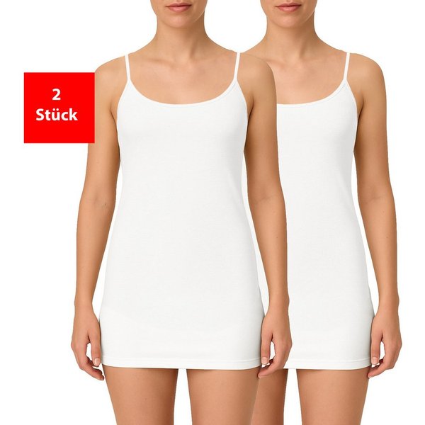 Fashionschmiede Spaghettitop Damen Unterhemd aus 100 % Baumwolle im praktischen 2er & 4er Pack (Packung, 2-tlg., 2er Pack) Weiche Baumwollqualität im praktische