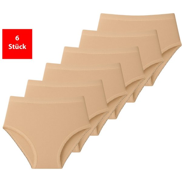 Fashionschmiede Taillenslip Damen Slip im 3 - 6er Pack Baumwolle Unterhose Schlüpfer Maxislip (Packung, 6-St., 6er-Pack) 95 % Baumwolle · Elastisch · Bequem · A