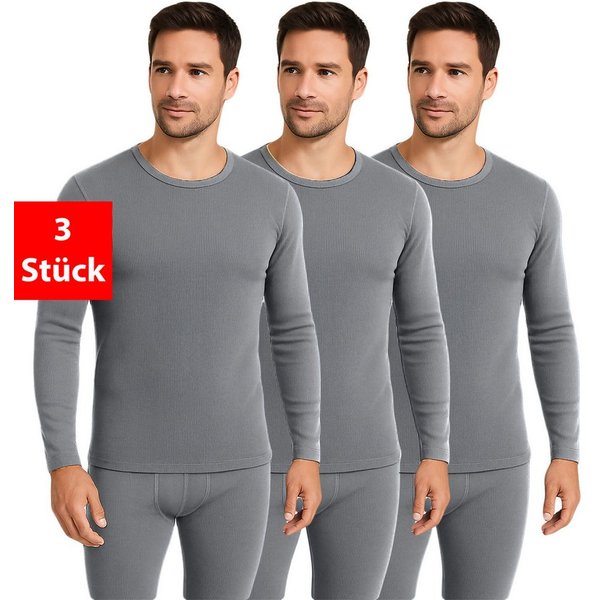 Fashionschmiede Thermounterhemd Thermo Unterhemden Herren 3erPack langarm warmes Untershirt für Winter (Spar-Set, 3er-Pack) Weich, warm und anschmiegsam - für A