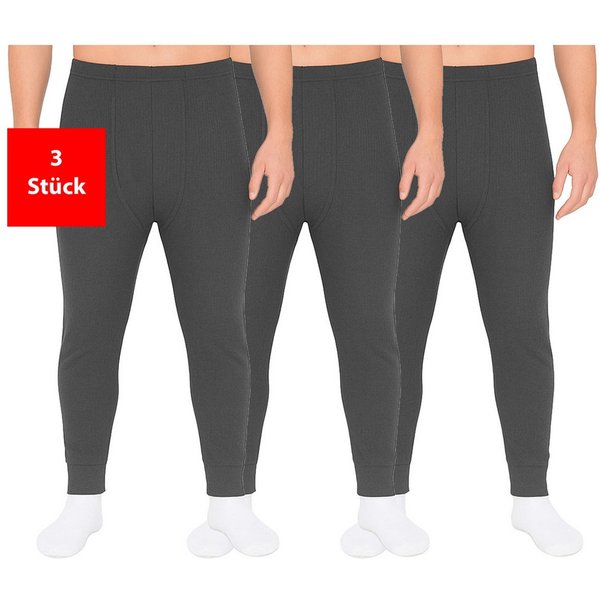 Fashionschmiede Thermounterhose Herren Thermo Hose im 3er Pack warme bequeme lange Unterhose Winter (Spar-Set, 3-St., 3er-Pack) Lang anliegender, körpernaher Sc
