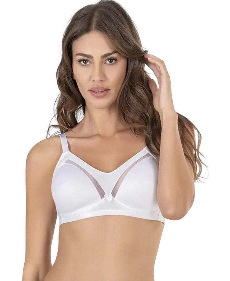 fashionshowcase Bügel-BH Soft Cups Mesh-Einsatz Zierschleife, 85–105 B/C/D, 3 Farben (1-tlg) Mesh-Einsatz, blickdicht – Bild 2 von 4