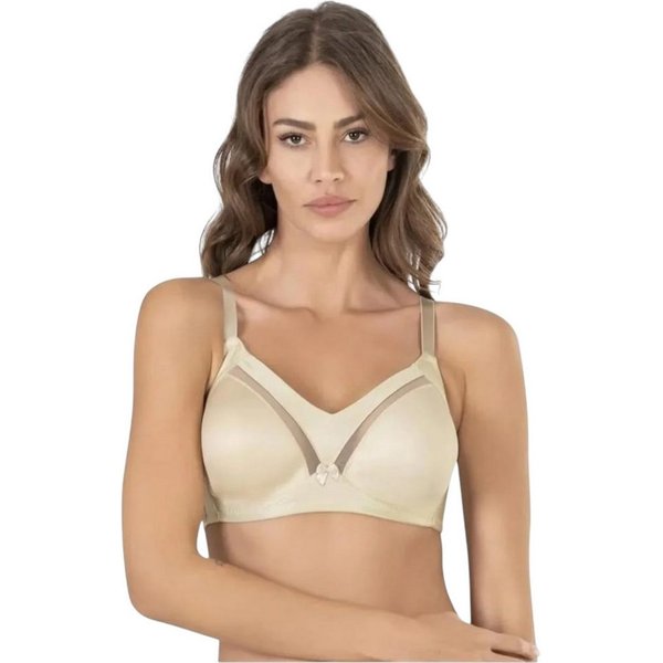 fashionshowcase Bügel-BH Soft Cups Mesh-Einsatz Zierschleife, 85–105 B/C/D, 3 Farben (1-tlg) Mesh-Einsatz, blickdicht