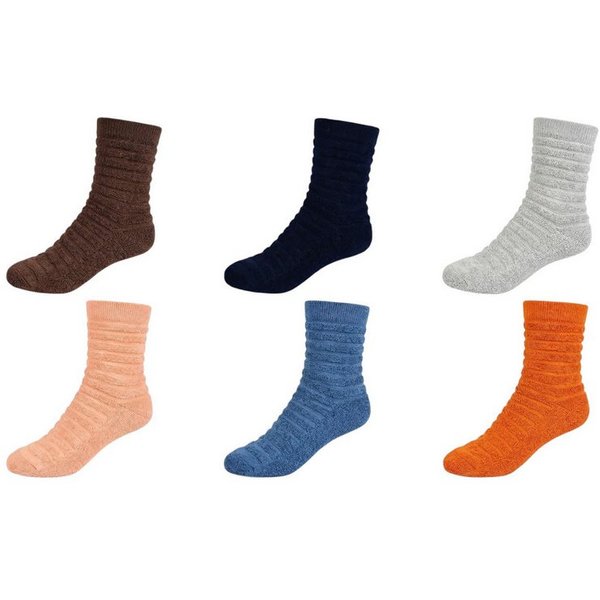 fashionshowcase Kuschelsocken 6er-Pack Damen Winter Socken– weich, warm kuschelig (Mehrfachpackung, 6er-Pack in verschiedenen Farbvarianten) Wärmende Thermo-Eig