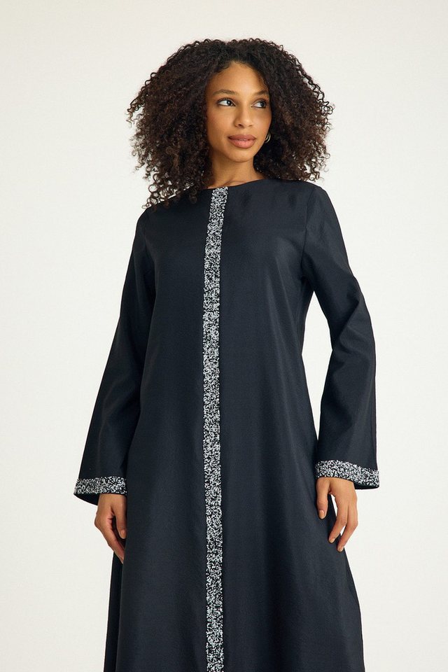 fashionshowcase Tunikakleid Damen Longtunika mit Paillettenbesatz Modest-Fashion Modest Fashion, glitzernde Details – Bild 2 von 5