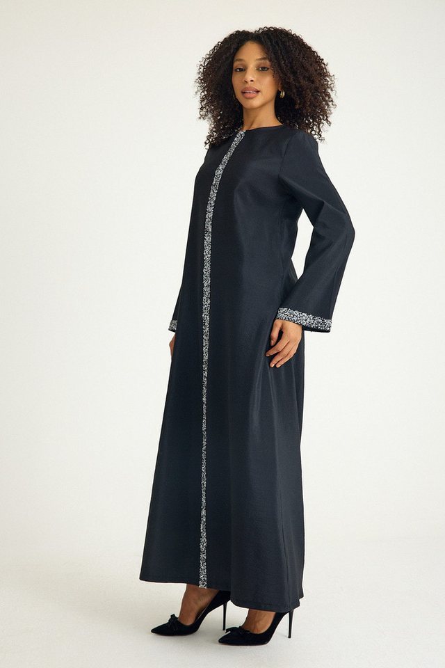 fashionshowcase Tunikakleid Damen Longtunika mit Paillettenbesatz Modest-Fashion Modest Fashion, glitzernde Details – Bild 3 von 5