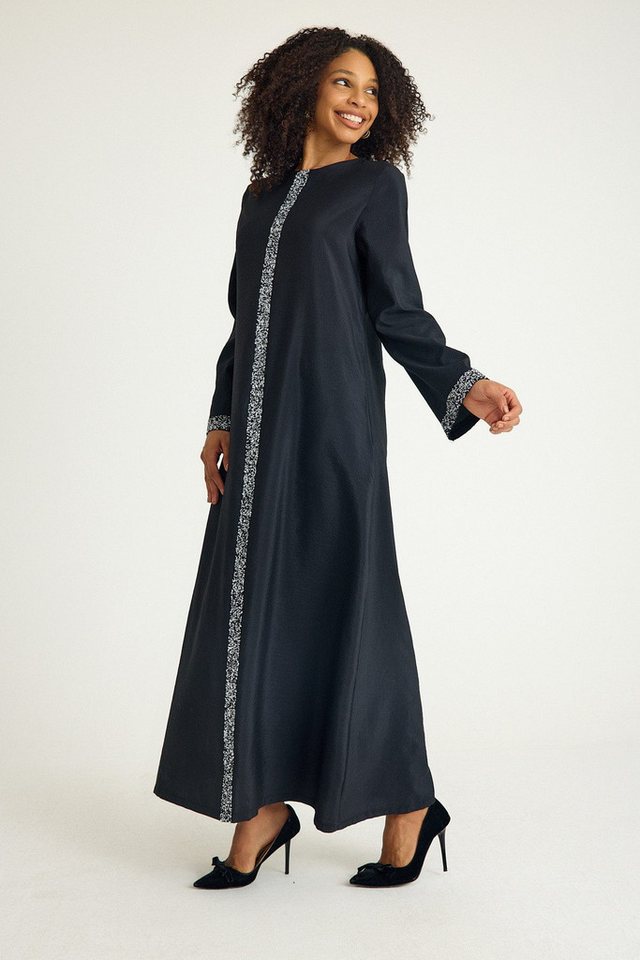 fashionshowcase Tunikakleid Damen Longtunika mit Paillettenbesatz Modest-Fashion Modest Fashion, glitzernde Details – Bild 4 von 5