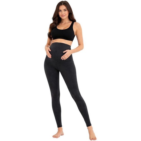 fashionshowcase Umstandsleggings Dehnbare Schwangerschafts-Leggins mit hohem Bund aus Baumwolle (1-tlg) Ohne störende Knöpfe oder Reißverschlüsse