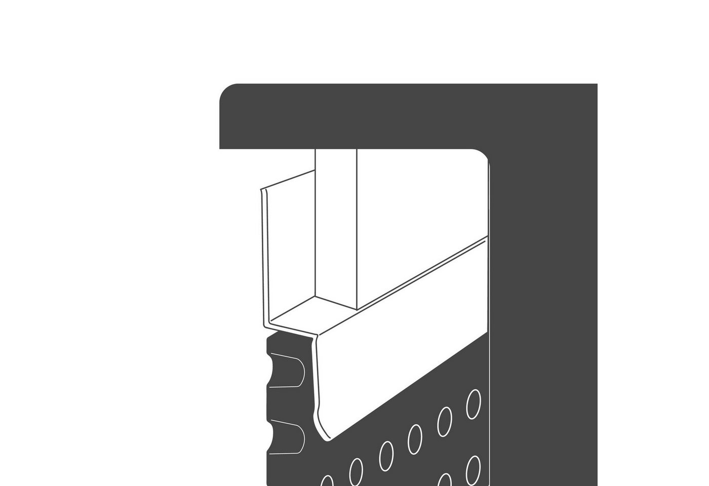Fassadenprofile Abdeckprofil (1m Noppenbahn Abschlussprofil, 1 Stück Schwarz, 1-St), Noppenbahn Mauerschutz 1m, Sockelprofil, Abdeckprofil für Noppenfolie – Bild 4 von 5