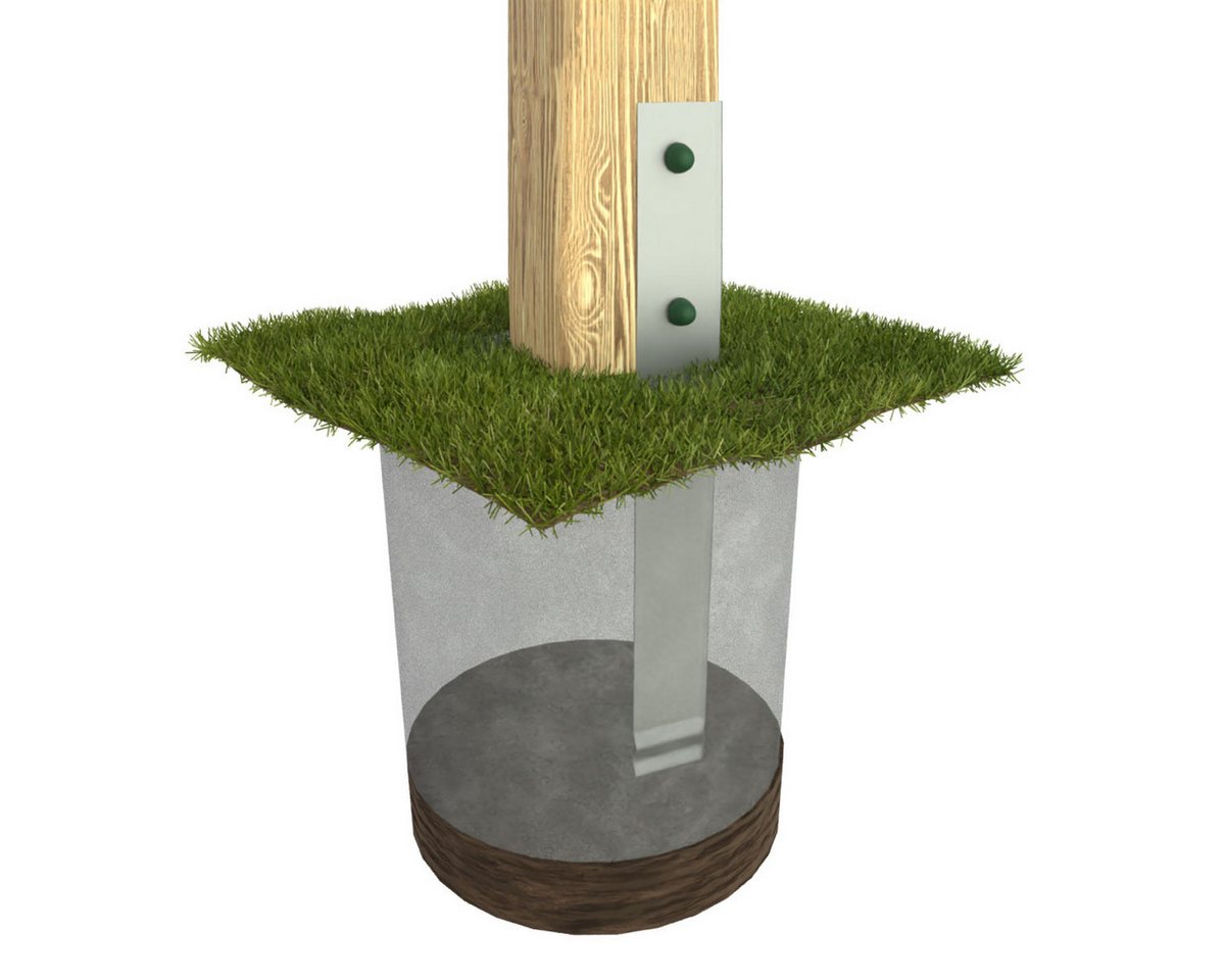 FATMOOSE Schaukelanker SolidRoot Winkelanker – Set mit 4 bis 20 feuerverzinkten Bodenankern, für Fatmoose Spieltürme und Schaukeln, einfache Montage durch direk – Bild 4 von 5