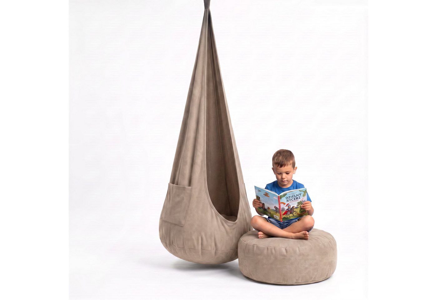 FAVRE Hängesessel Hängehöhle Kinder 2in1 mit herausnehmbarem Sitzkissen – Bild 2 von 5