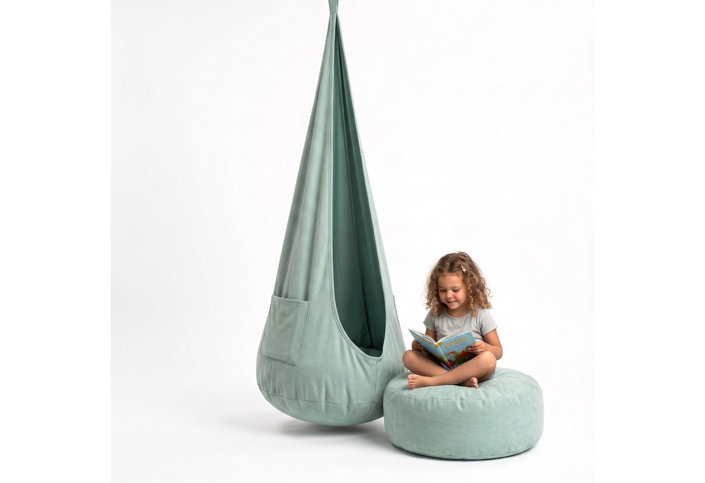 FAVRE Hängesessel Hängehöhle Kinder 2in1 mit herausnehmbarem Sitzkissen – Bild 2 von 5