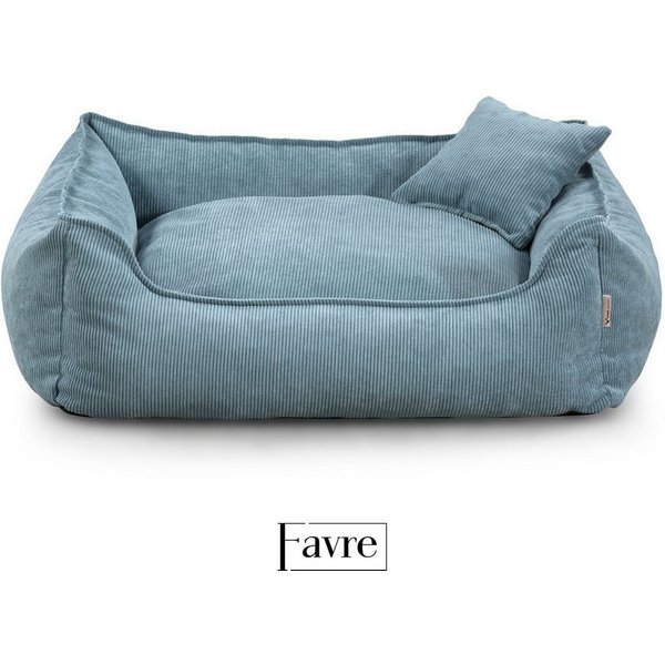 FAVRE Tierbett Hundebett Lucky mit abnehmbarem, waschbarem Cord-Bezug, 100% Polyester, verschiedene Größen, Gratis Kopfkissen