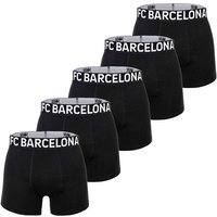 FC BARCELONA FC Barcelona Herren Boxershorts, 5er Pack - Boxer Briefs, Baumwollmischung, Logobund, einfarbig, Größe S in Schwarz
