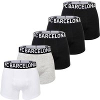 FC BARCELONA FC Barcelona Herren Boxershorts, 5er Pack - Boxer Briefs, Baumwollmischung, Logobund, einfarbig, Größe XL in Schwarz