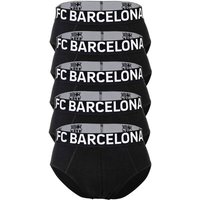 FC BARCELONA FC Barcelona Herren Slips, 5er Pack - Briefs, Baumwollmischung, Logobund, einfarbig, Größe S in Schwarz
