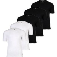 FC BARCELONA FC Barcelona Herren T-Shirts, 5er Pack - U-Neck Undershirts, Baumwolle, Rundhals, Logo, einfarbig, Größe L in Schwarz