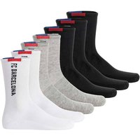 FC BARCELONA FC Barcelona Kinder Socken, 7er Pack - Tennis Socks, Schriftzug-Logo, Baumwollmischung, einfarbig, Größe 27-30 in Schwarz