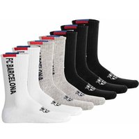 FC BARCELONA FC Barcelona Unisex Socken, 7er Pack - Tennis Socks, Schriftzug-Logo, Baumwollmischung, einfarbig, Größe 43-46 in Weiß